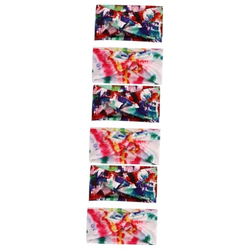 Sosoport 6 Stk Elastisches Sport-stirnband Sportliches Stirnband Kosmetik Yoga-stirnband Workout-stirnbänder Für Frauen Haarband Tiara 9% Elastan Fräulein Afrika Tie-dye von Sosoport