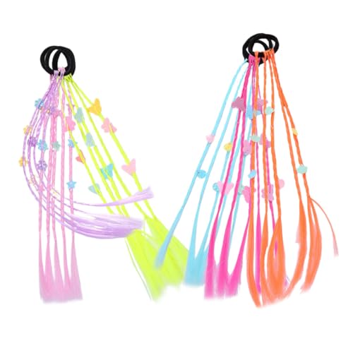 Sosoport 6 Stück Teiliges Bunte Haarschmuck Ponytail Extensions für Leichte Geflochtene Perücken Haarbänder für Partys und Freizeitaktivitäten von Sosoport