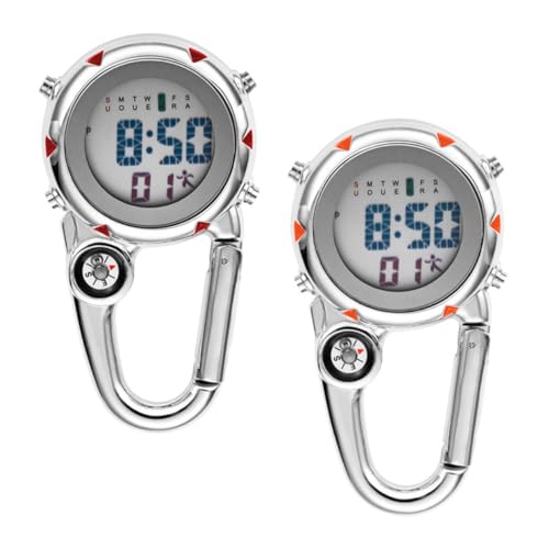 Sosoport 6stücke Multifunktionale Taschenuhr Mit Karabiner Clip Leichtgewichtige Metalluhren Für Outdoor-aktivitäten Für Camping Und Freizeit Farben von Sosoport