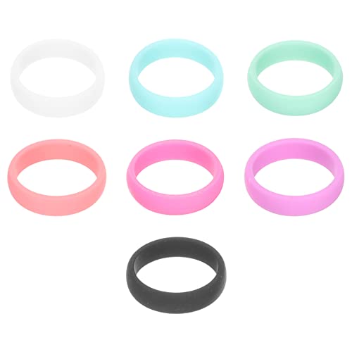 Sosoport 7 Stück Stapelbare Eheringe Aus Silikon Für Frauen Elastische Ornamente Nein Für Sport von Sosoport