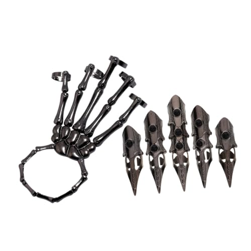 Sosoport Klauenringe Skeletthandarmband Metallringe Für Männer Gelenkfingerringe Gothic-ringe Für Männer Vollfingerringe Stylische Armbänder Handringe Fingerringschmuck von Sosoport