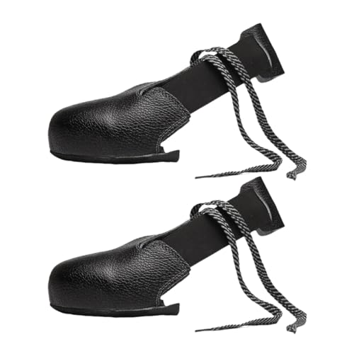 Sosoport Sicherheits schuhüberzieher mit Stahlkappe Atmungsaktiv Stoßfest Leicht Verstellbar rutschfeste Arbeitsschutz Überzieher für Baustellen und Labore Schwarz von Sosoport