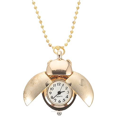 Sosoport Kleidung Taschenuhr Quarz Pocket Uhr mit Kette Ladybug Form Revers Halskette Arzt Watch Tragbare FOB - Clip- auf Abzeichen Schwesternuhr von Sosoport