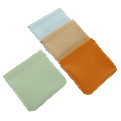 Sosoport 4stücke Kleine Kosmetiktasche Für Damen Tragbare Reise-Make-up-Tasche Selbstschließende Mini-Tasche Ohne Reißverschluss Kompakte Lagerungstasche Für Handtasche von Sosoport