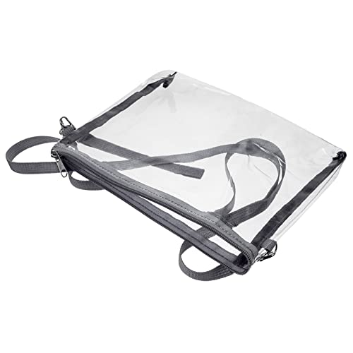 Sosoport Transparente Konzerttasche Durchsichtige Umhängetasche Mit Reißverschluss Stadiongeprüft 12x6x12 Leicht Und Sicher Für Sportveranstaltungen Für Damen von Sosoport