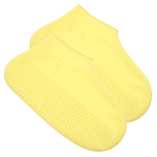 Sosoport wasserdichte Überschuhe Splashproof Schuhüberzieher mit Rutschfestem Design Wiederverwendbare Regenschuhe für Damen und Herren Elastische Outdoor Schuhabdeckungen Gelb von Sosoport