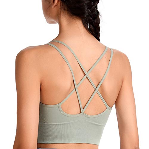 SotRong Damen BH mit gekreuztem Rücken, gepolsterter Sport-BH, mittlere Belastung, für Fitnessstudio, Yoga, Laufen, sexy Crop Top für Gilr Teens, Zaolv, M von SotRong