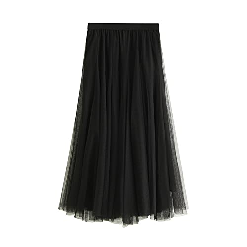 SotRong Tüllrock Lang Damen Elegant Elastisch Hohe Taille Mesh Plissee Maxirock Ballett Hochzeit Party Abschlussball Sommerrock Schwarz SotRong Tüllrock Lang Damen Elegant Elastisch Hohe Taille Mesh Plissee Maxirock Ballett Hochzeit Party Abschlussball Sommerrock Schwarz von SotRong