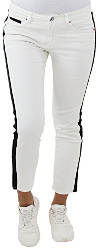 Damen 7/8 Capri 3/4 Jeans Bemuda Hüft Röhren Stretch Hose Sommer Weiss 90614-W S/36 von Sotala