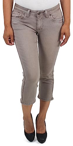 Damen 7/8 Skinny Jeans 3/4 Capri Bemuda Hose Hüftjeans Stretchjeans Sommer Braun von Sotala