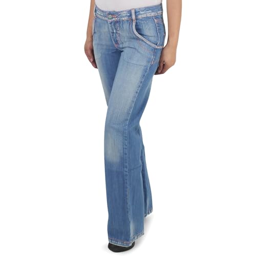 Damen Bootcut Hose Schlaghose Schlagjeans Hüftjeans Hüfthose Flared Jeans Blau von Sotala