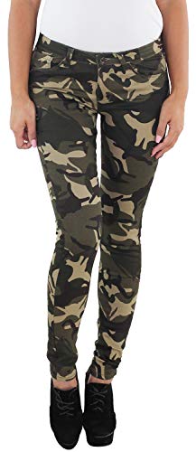 Damen Boyfriend Baggy Armee Camo Army Jeans Hüft Cargo Camouflage Harems Hose DJ131 S/36 von Sotala