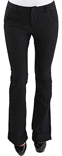 Damen Business Hose Stretch Schlaghose Stoff Bootcut Elegant Classic 3 Farben Schwarz XS/34 von Sotala