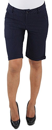 Damen Business Stoff Stretch Capri Kurze 3/4 Jeans Hose Shorts Bemuda Hüft Sommer Blau M/38 von Sotala