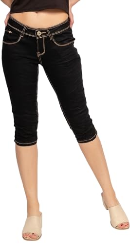 Damen Capri 3/4 Bemuda Jeans Stretchjeans Kurze Hose Shorts Hüfthose Sommer Schwarz Damen Capri 3/4 Bemuda Jeans Stretchjeans Kurze Hose Shorts Hüfthose Sommer Schwarz von Sotala