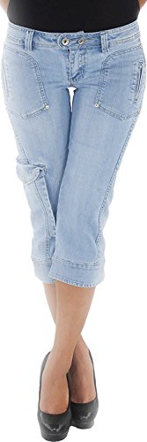 Damen Capri 3/4 Jeans Shorts Bemuda Kurze Hüft Stretch Hose 8773 34 von Sotala