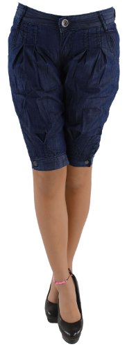 Damen Capri 3/4 Jeans Shorts Bemuda Kurze Hüft Stretch Hose Sommerhose Blau Grün Schwarz Weiß 36 C1_C7093 von Sotala