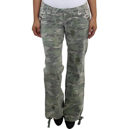 Damen Damen Boyfriend Baggy Vintage Camouflage Hose Hüfthose Army Damenhose Jeans Cargo-Style von Sotala