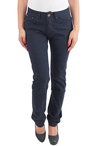 Damen Jeans Hose mit Blumenmuster gerder Schnitt Straight gerades Bein Stretch Blau von Sotala