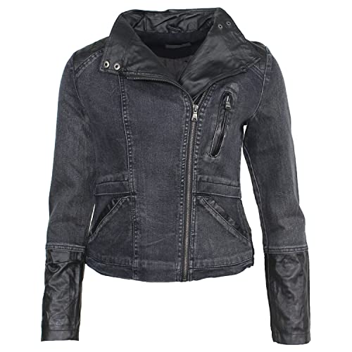 Damen Jeans Jeansjacke Jacke Übergangsjacke Kurze Denim Stretch Damenjacke Schwarz von Sotala