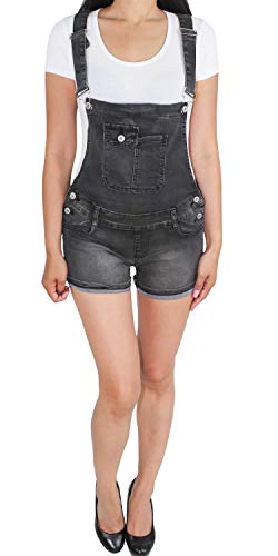 Damen Latzhose Overall Jumpsuit Hot Pants Jeans Shorts Sommer Hose Stretch Blau Schwarz von Sotala