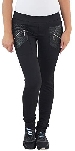 Damen Leggings Jeggings Treggings Stretch Hüft Skinny Röhren Hose Schwarz 40 (L) von Sotala