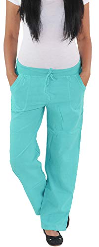 Sotala Damen Leinenhose Baggy Hüfthose Sommerhose Harem Pluder Pump Strand Türkis 38 (M) von Sotala