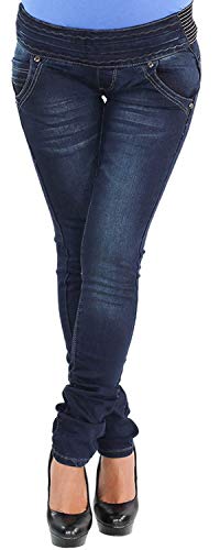 Damen RÖHRE RÖHRENJEANS RÖHRENHOSE Skinny Jeanshose Hose Jeans Damenhose HÜFTJEANS BLAU X817 XS/34 von Sotala