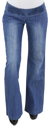 Damen Schlaghose Bootcut Jeans Hose Hüftjeans Stretchjeans Flared Weites Bein Blau von Sotala