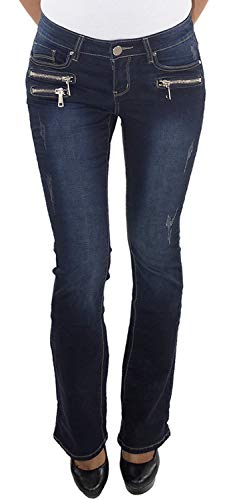 Damen Schlaghose Strechjeans Hüftjeans Bootcut Schlag Strech Hüft Jeans Hose XPL XPL3031 S/36 von Sotala