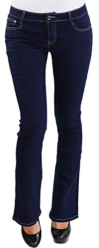 Damen Schlaghose Stretchjeans Hüftjeans Bootcut Schlag Stretch Hüft Jeans LC LC026 L/40 von Sotala