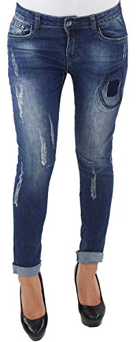 Damen Skinny RÖHREN Stretch HÜFT Jeans Hose Slim FIT BLAU RÖHRENJEANS HÜFTJEANS RE-3800 L/40 von Sotala