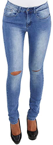 Damen Skinny RÖHREN Stretch Jeans BLAU Hose Slim FIT RÖHRENJEANS HIGH Waist A 38 (M) von Sotala