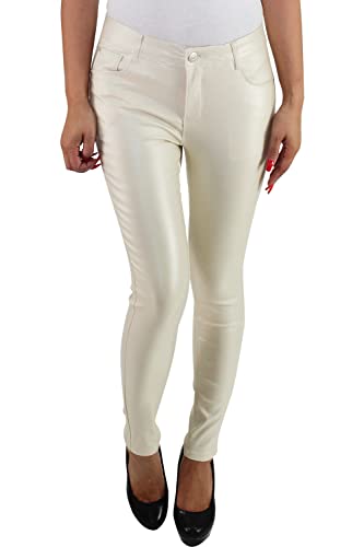 Damen Skinny Röhrenhose Kunstleder Hüfthose Slim Fit Hose Wet Look 36 (S) von Sotala