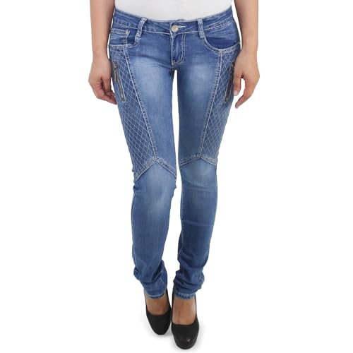 Sotala Damen Skinny Röhrenjeans Hüftjeans Hose Stretch Hüfthose Röhren Slim Fit Jeans Blau von Sotala