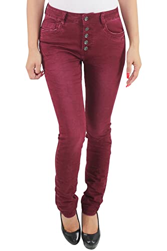 Damen Skinny Röhrenjeans Hüftjeans Stretchjeans Hüfthose Slim Fit Jeans Hose 38 (M) Rot von Sotala