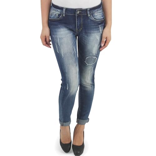 Damen Skinny Röhrenjeans Slim Fit Jeans Hüftjeans Hose Stretchjeans Destroyed von Sotala