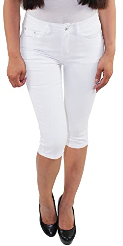 Damen Stretch Capri Kurze 3/4 Hose Shorts Bemuda Hüfthose Sommerhose in Schwarz und Weiss von Sotala