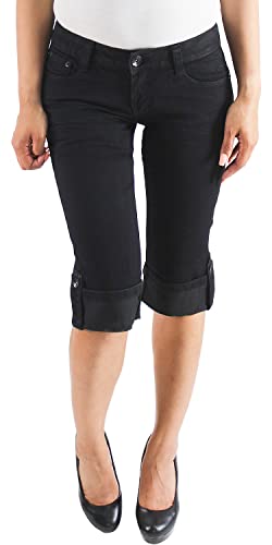 Damen Stretch Capri Kurze 3/4 Jeans Hose Shorts Bemuda Hüft Sommer Schwarz von Sotala