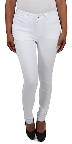 Damen Stretchjeans Röhren Hose Skinny Slim Fit Hose Röhrenjeans Weiss von Sotala