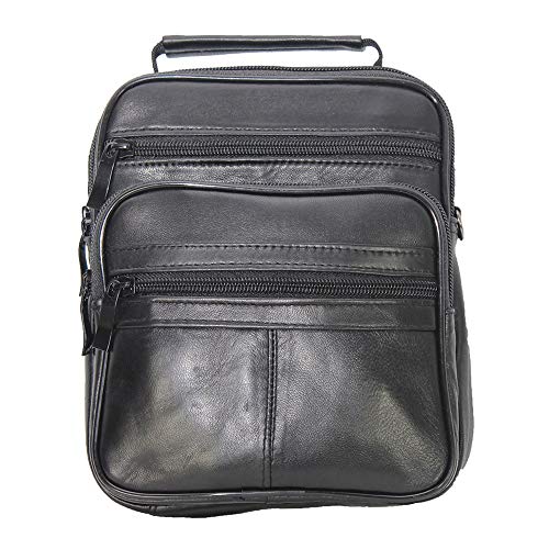 Echt Leder Flugbegleiter Umhängetasche Arbeitstasche Schultertasche Messenger Schwarz Bag klein von Sotala