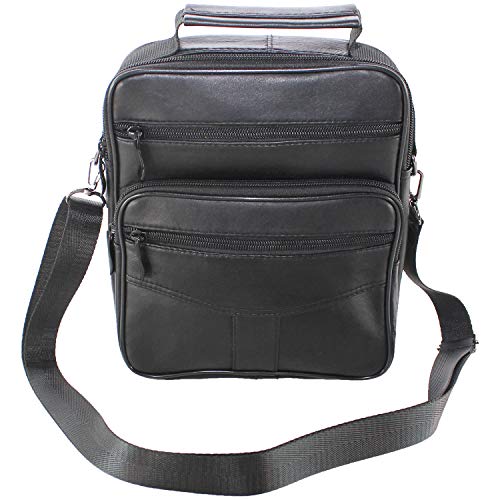 Echt Leder Flugbegleiter Umhängetasche Arbeitstasche Schultertasche Messenger Schwarz Bag mittel von Sotala