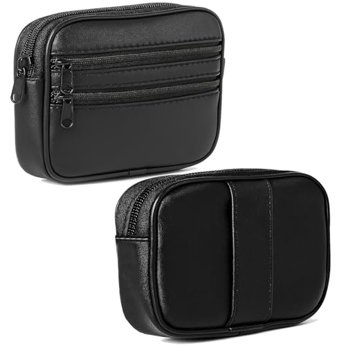 Echt Leder Hüfttasche Gürtelbörse Gürteltasche Bauchtasche Portemonnaie Geldbörse in Schwarz von Sotala