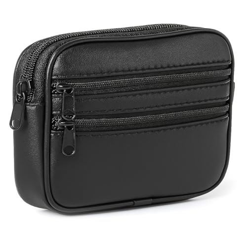 Echt Leder Hüfttasche Gürtelbörse Gürteltasche Bauchtasche Portemonnaie Geldbörse in Schwarz von Sotala