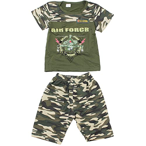 Jungen 2 Teiler Camouflage Shorts + T-Shirt 116 von Sotala