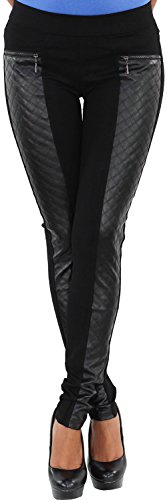 Legging Leggins Jeggins Jeggings Tregging Röhre Röhrenhose Stretch Skinny Hose Übergröße Schwarz M-877+ 5XL/50 von Sotala