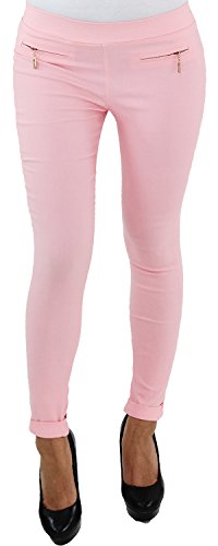 Legging Leggins Jeggins Jeggings Tregging Röhre Röhrenhose Stretch Skinny Hose in 9 Farben Rosa L/40 von Sotala