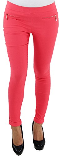 Legging Leggins Jeggins Jeggings Tregging Röhre Röhrenhose Stretch Skinny Hose in 9 Farben Rot M/38 von Sotala