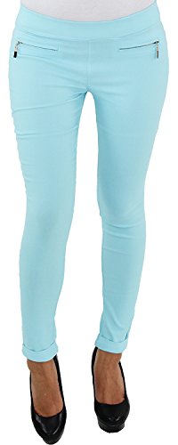 Legging Leggins Jeggins Jeggings Tregging Röhre Röhrenhose Stretch Skinny Hose in 9 Farben Türkis L/40 von Sotala