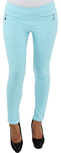 Legging Leggins Jeggins Jeggings Tregging Röhre Röhrenhose Stretch Skinny Hose in 9 Farben Türkis XL/42 von Sotala